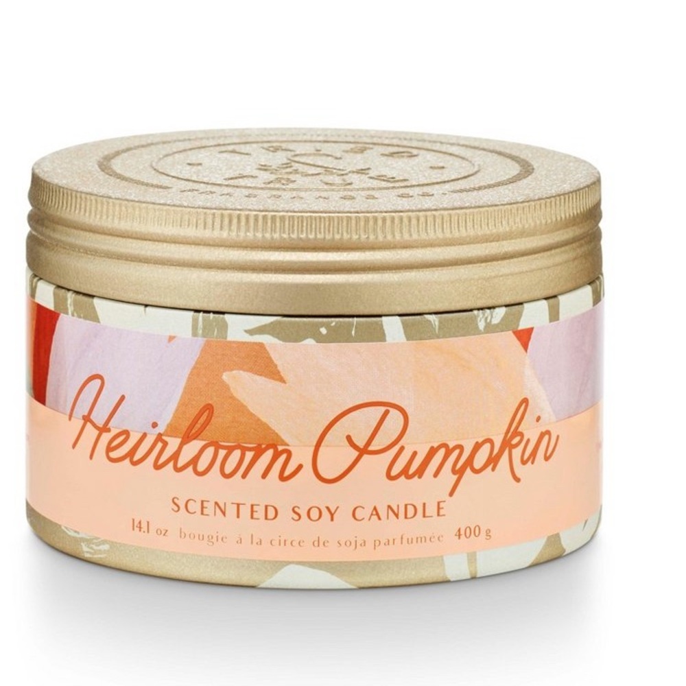 ILLUME Tried & True Fall Heirloom Pumpkin Large Tin 3-Wick 14.1 Candle oz NEW